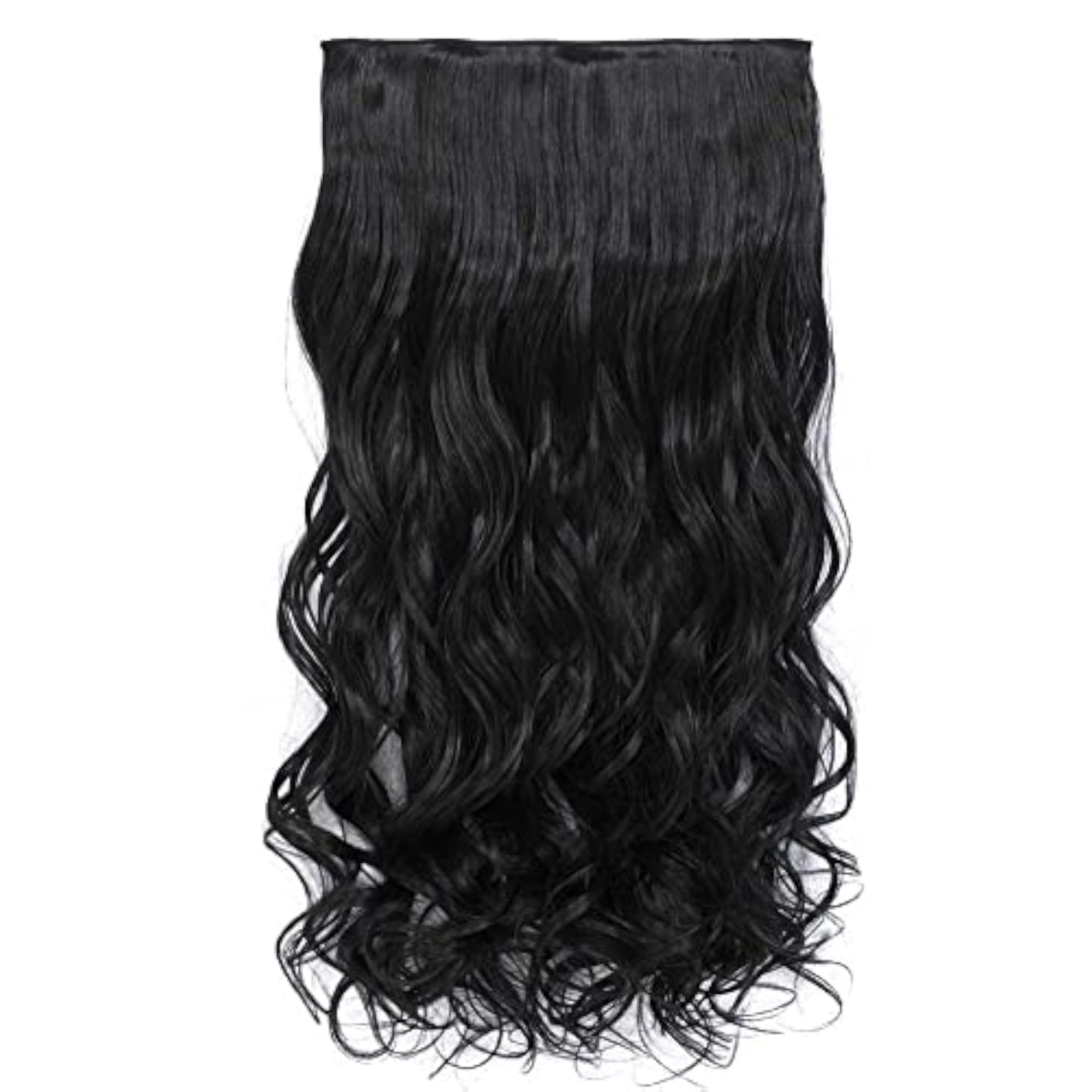 22 Inch Wavy/Curly Black Hair Extensions for Women